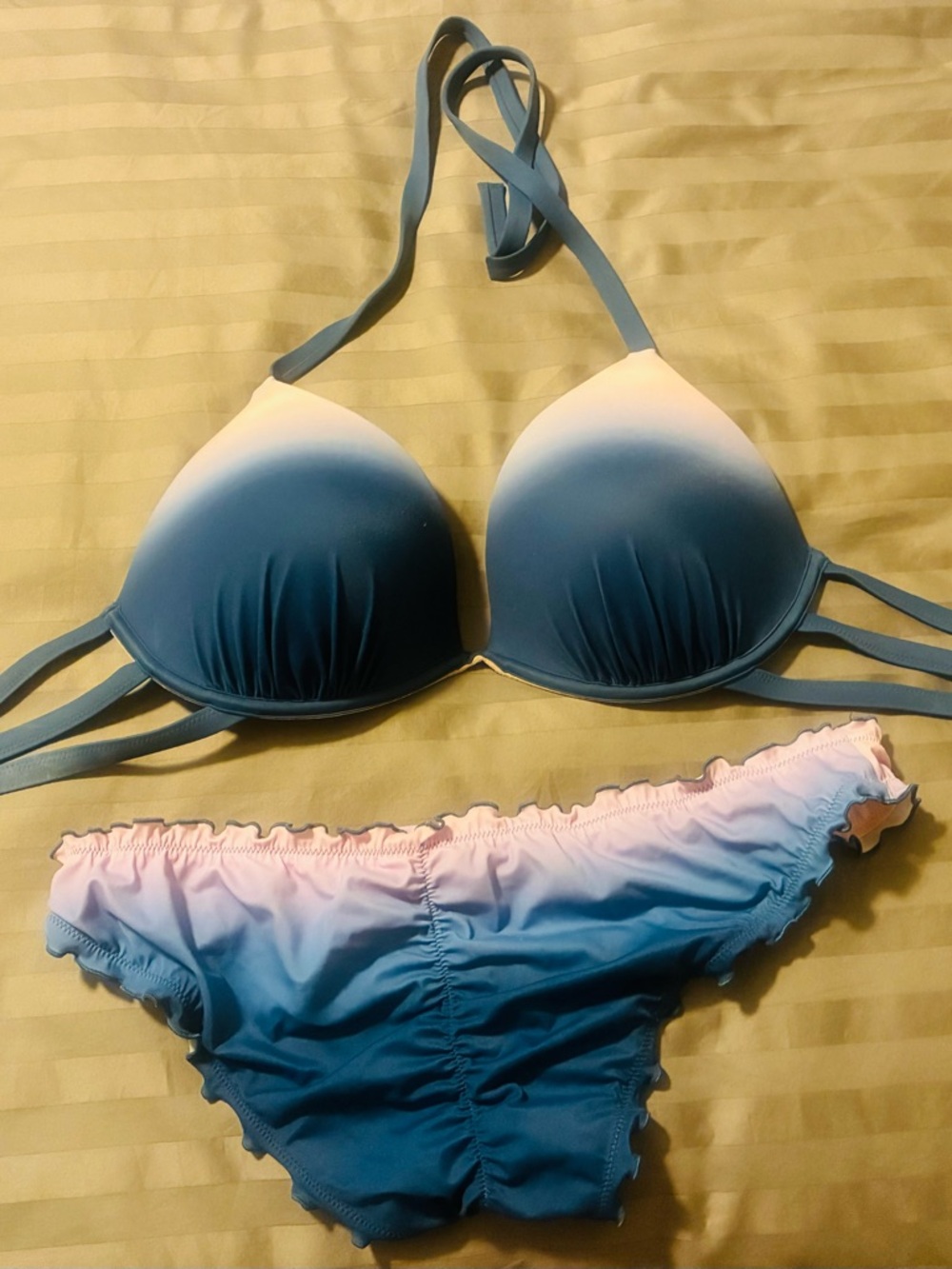 NEW Shade & Shore purple bikini w Ruched bottom